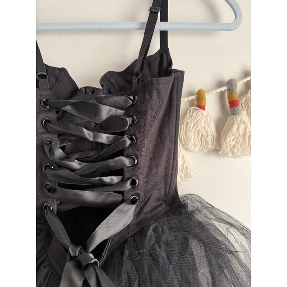 Dolls Kill Widow Corset Fleeting Optimism Black Dress Goth Fairy Grunge Goth XXS - Picture 12 of 12